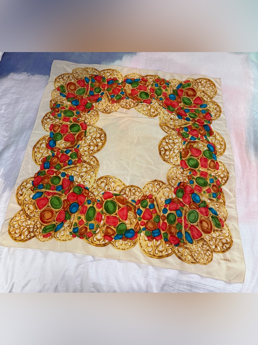 Chanel silk scarf